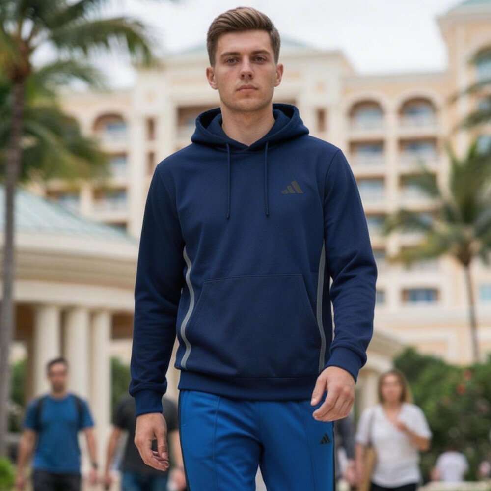 Adidas Men’s 2XL Hoodie JX5034 Team Navy Blue‎ 2 Pullover Sweatshirt